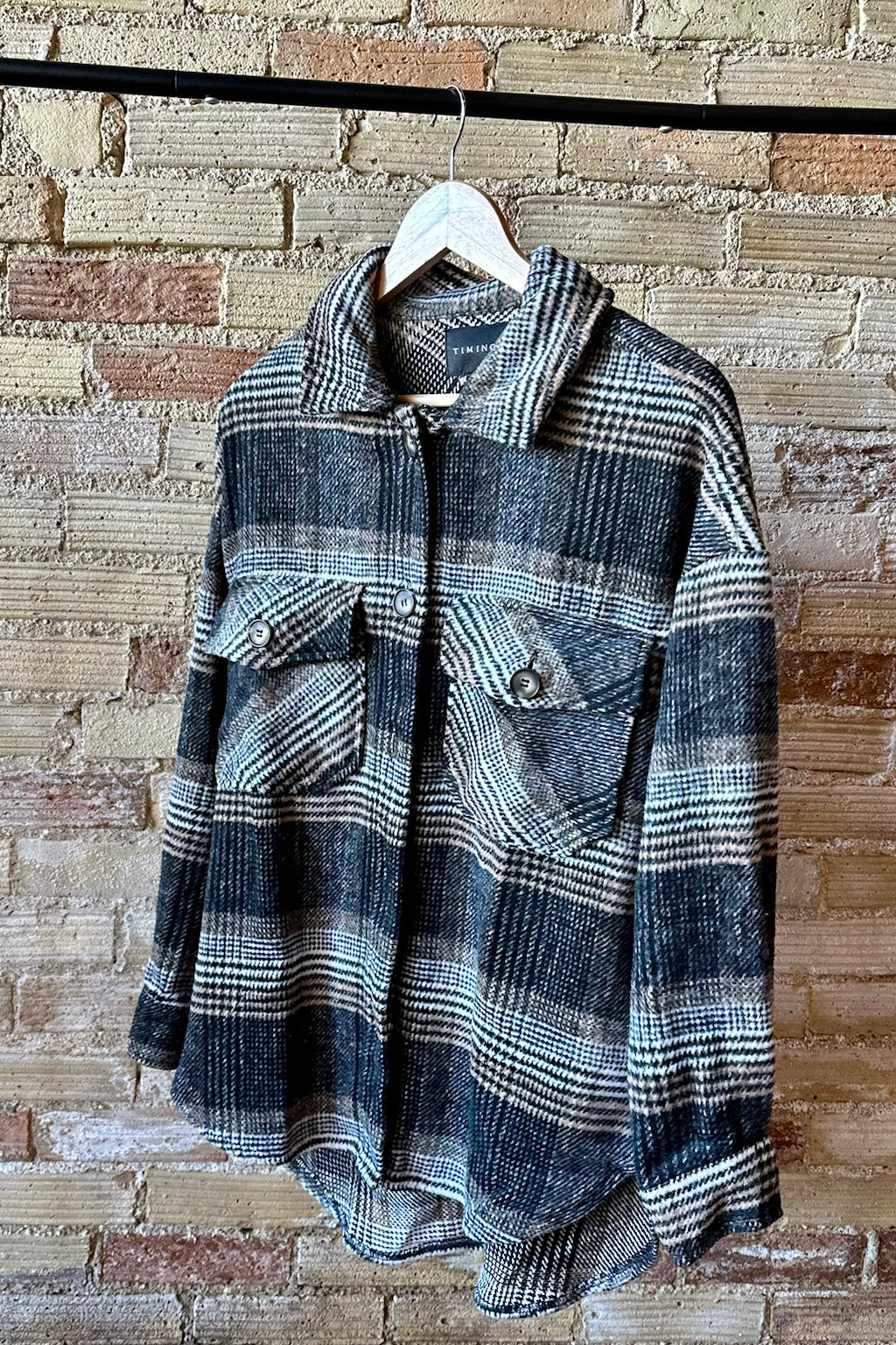 Black/ Taupe Flannel Jacket